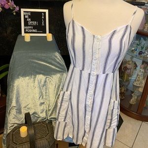 Rails-White w/Black Stripes, Button-up Dress. Size Small.
